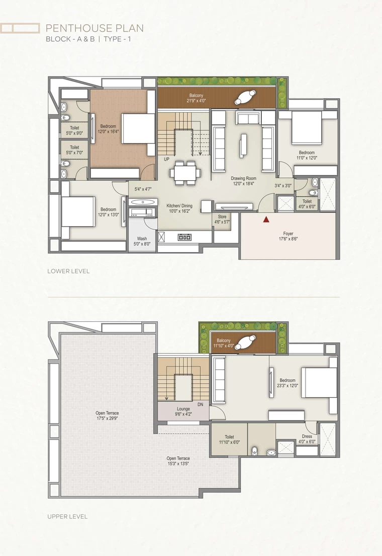 Penthouse Plan Block-A&B Type-1
